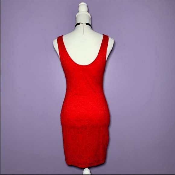 SEE NEW LISTING  NEW Ambiance Apparel Lacy Red Dress - Picture 3 of 5